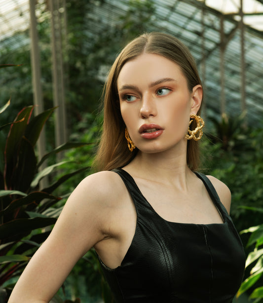 The Golden Coral Earrings